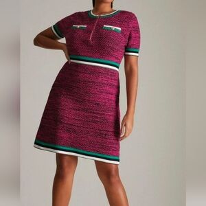 Karen Millen Pink and Green Midi Dress